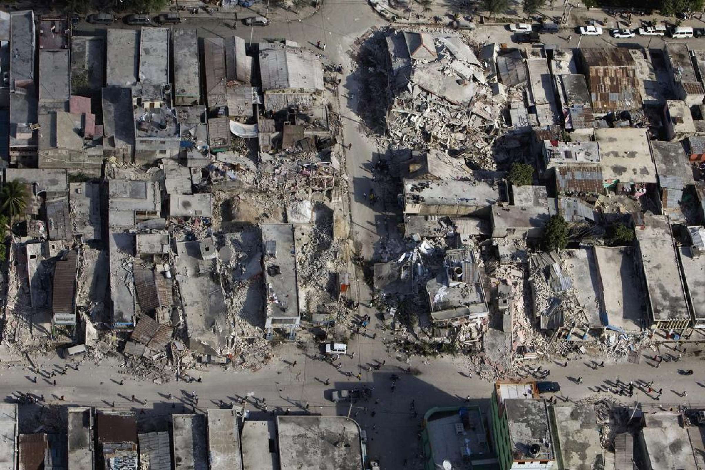 An Aerial View Of The Damage In Port Au Prince Haiti After An Earthquake Measuring 7 Plus On The Richter Scale Hit In January 2010